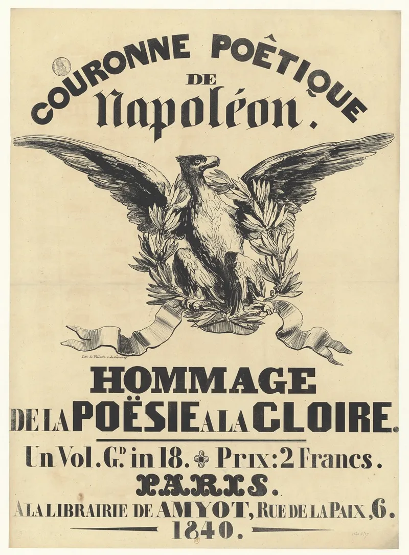 Couronne Poetique De Napoleon Hommage De La Poesie A La Gloire Wall Art by Lith. de Vilain - High-Resolution Digital Print