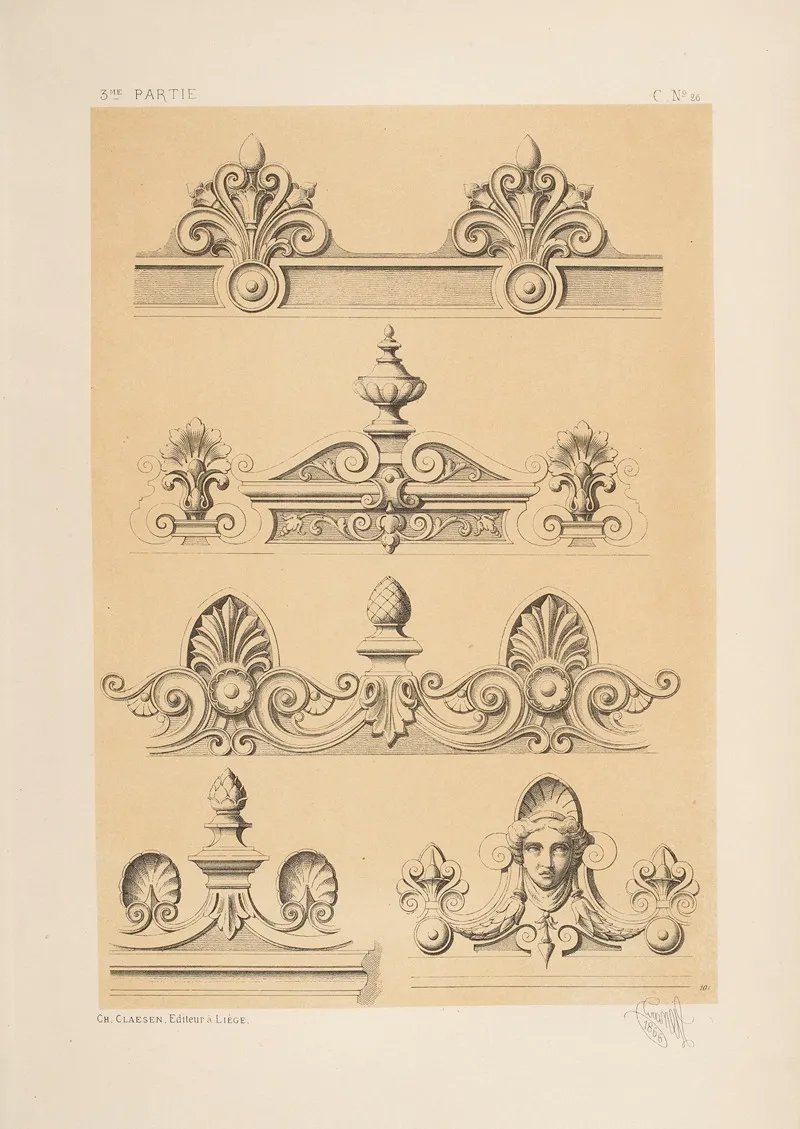 Couronnement De Cheneaux Wall Art by Michel Liénard - High-Resolution Digital Print