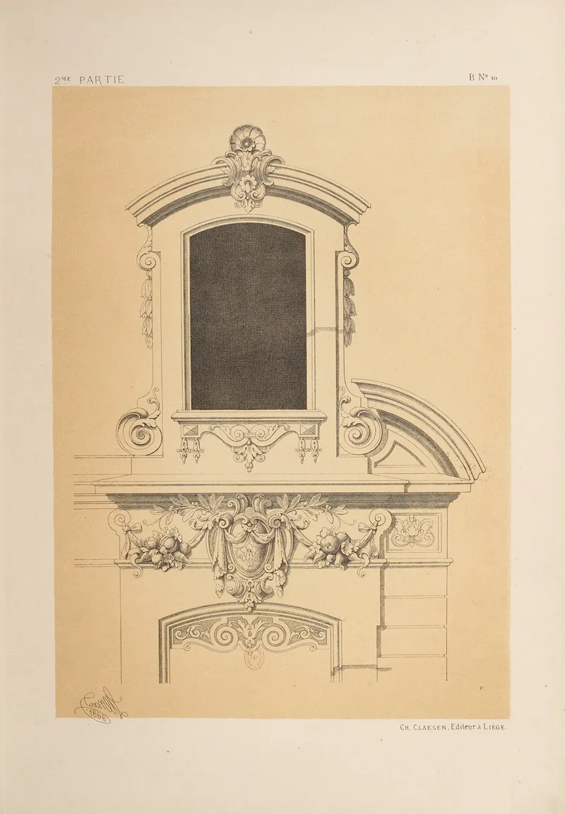 Couronnement De Fenetre Avec Lucarne Genre Louis Xiii Wall Art by Michel Liénard - High-Resolution Digital Print