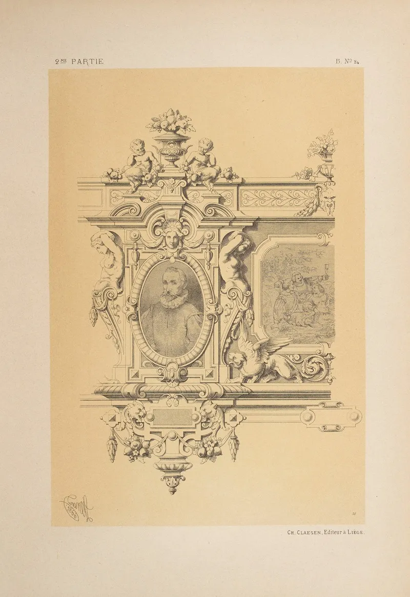 Couronnement De Lambris Genre Dietterlin Wall Art by Michel Liénard - High-Resolution Digital Print