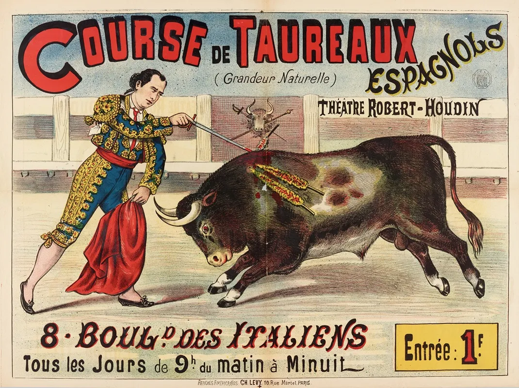 Course De Taureaux Espagnols Grandeur Naturelle Theatre Robert Houdin