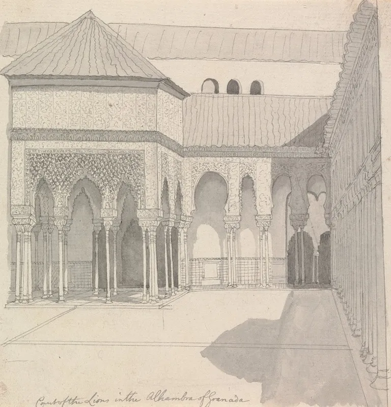 Court Of The Lions In The Alhambra Of Granadana