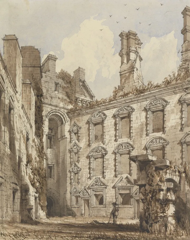 Court Yard Of Caerlaverock Castle Wall Art by Robert William Billings - High-Resolution Digital Print