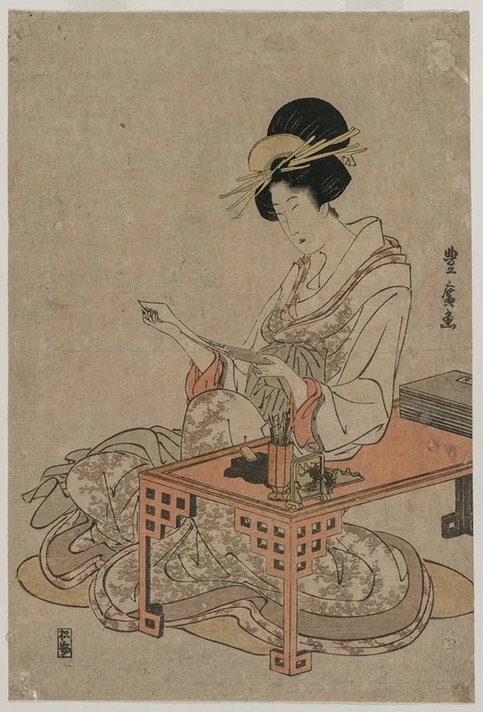 Courtesan Seated At A Writing Table