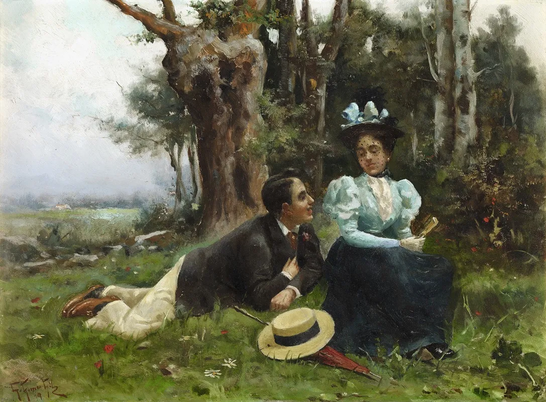 Courting In The Country Wall Art by Guillermo Gómez Gil - High-Resolution Digital Print
