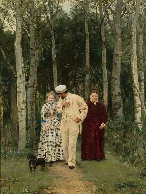 Courtship 8 Wall Art by Nikolai Dmitrievich Kuznetsov - High-Resolution Digital Print