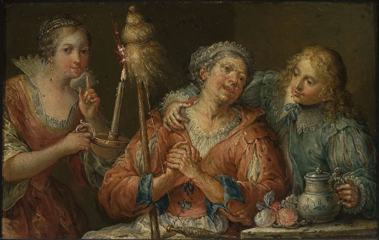 Courtship Ill Matched Wall Art by Johann Georg Platzer - High-Resolution Digital Print
