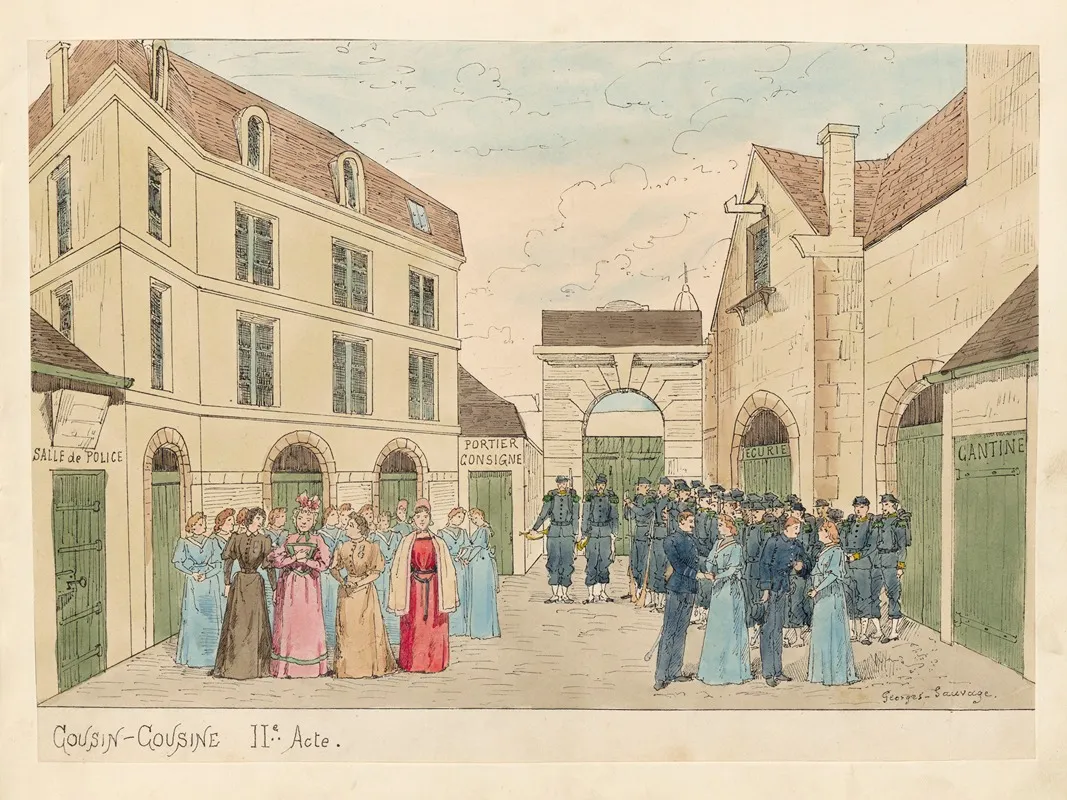 Cousin Cousine Iie Acte Wall Art by Georges Sauvage - High-Resolution Digital Print