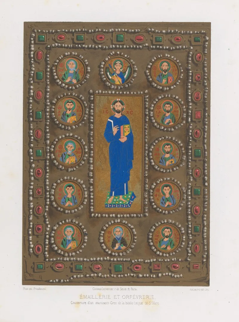Couverture Dun Livre Grec Manuscrit De La Bibliotheque De St Marc Wall Art by Joseph Rose Lemercier - High-Resolution Digital Print