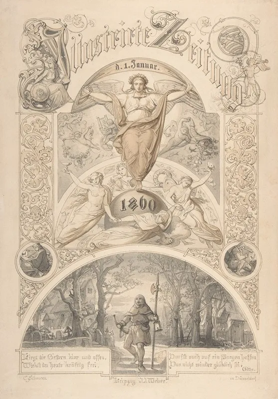 Cover Design For The Illustrirte Zeitung Wall Art by Johann Caspar Nepomuk Scheuren - High-Resolution Digital Print