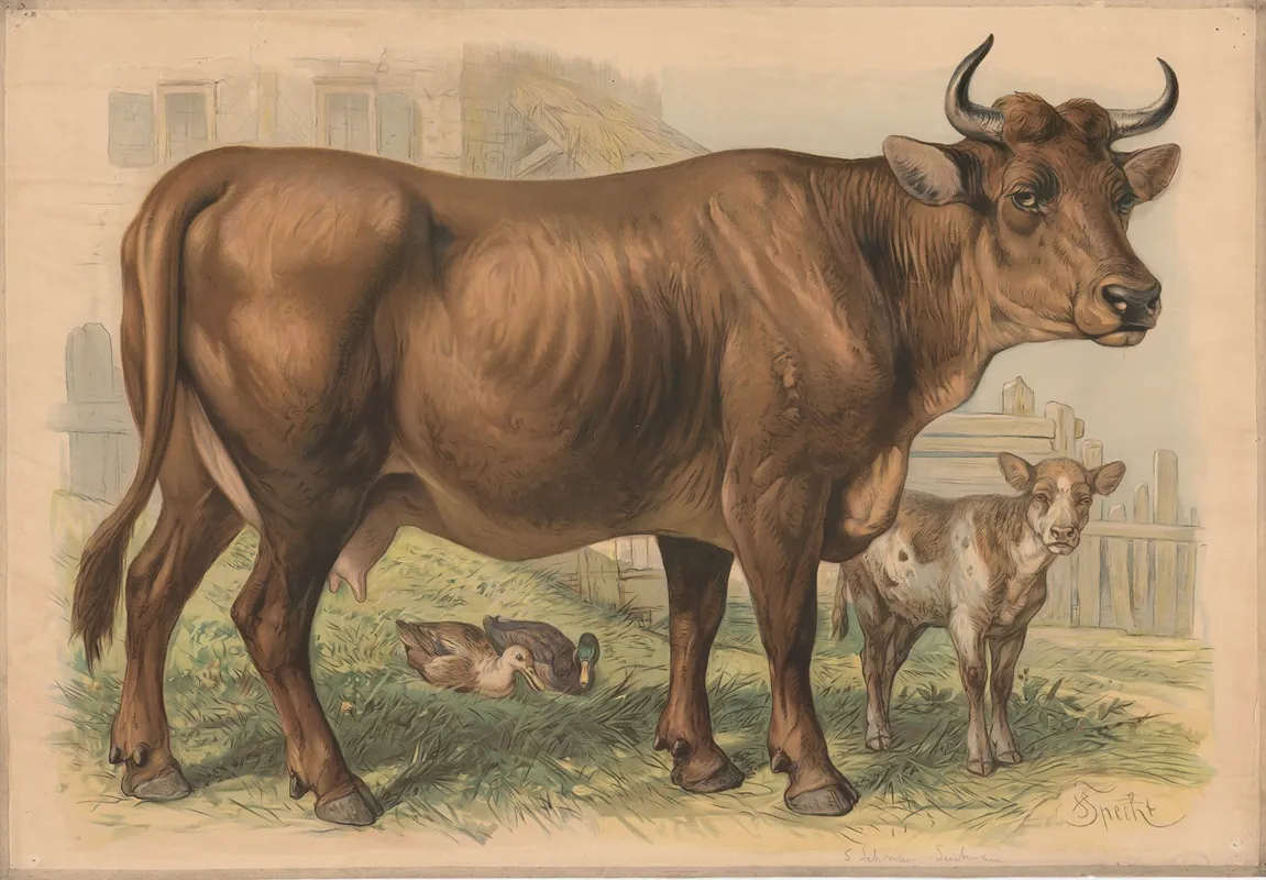 Cow 17 Wall Art by Friedrich Specht - High-Resolution Digital Print