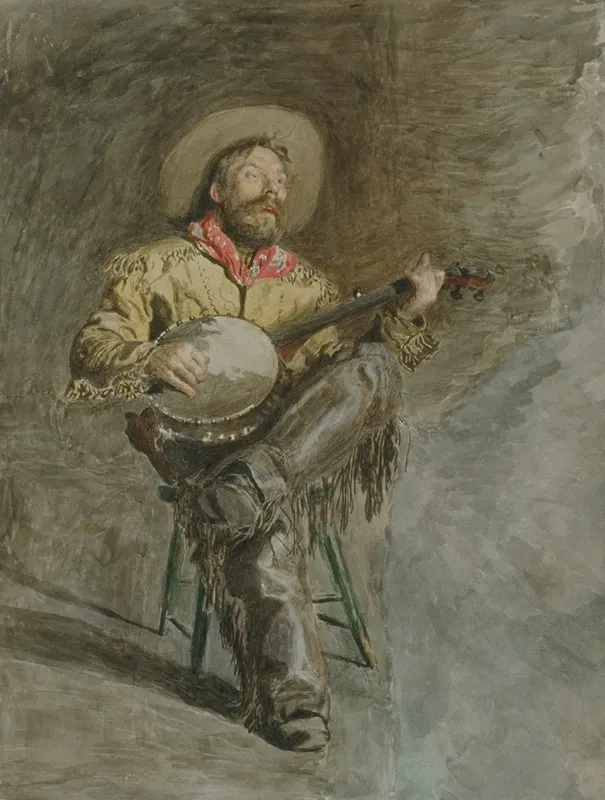 Cowboy Singing Wall Art by Thomas Eakins - High-Resolution Digital Print