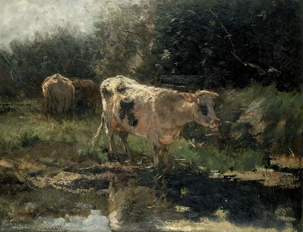 Cows At A Watering Place 2 Wall Art by Willem Maris - High-Resolution Digital Print