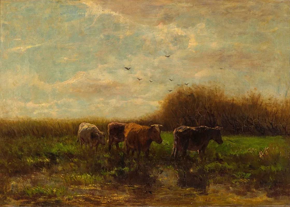 Cows At Evening Wall Art by Willem Maris - High-Resolution Digital Print