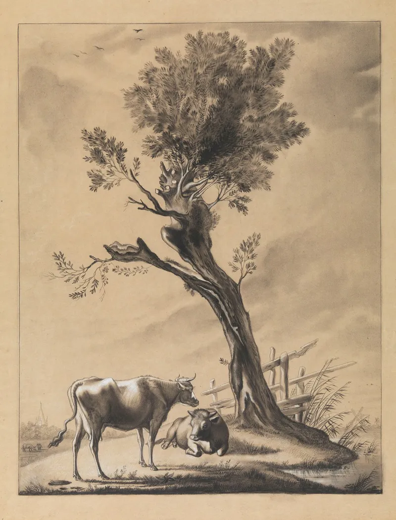 Cows In A Landscape 3 Wall Art by Albert Voituron - High-Resolution Digital Print