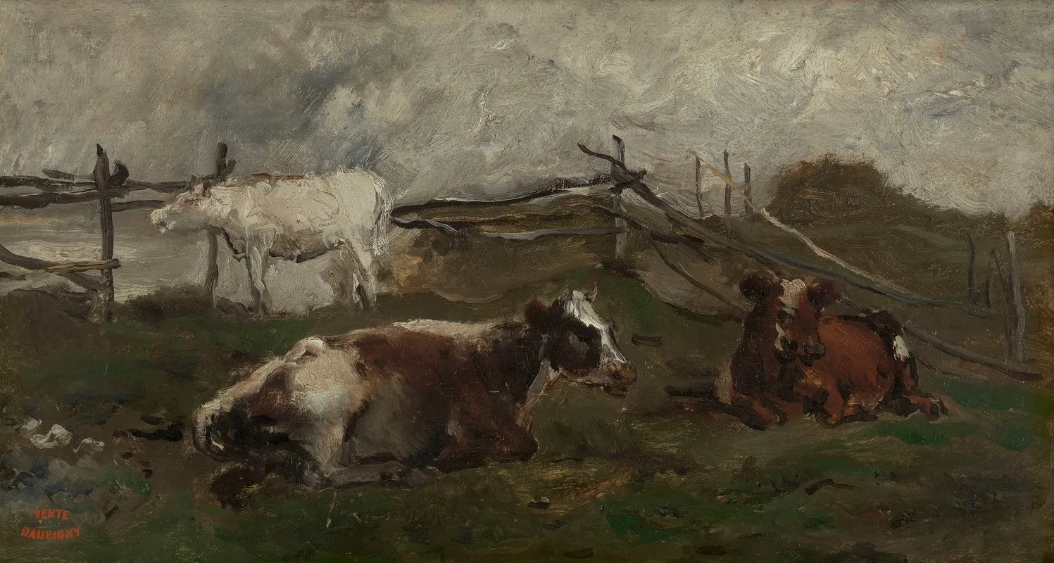 Cows In A Meadow 8 Wall Art by Charles François Daubigny - High-Resolution Digital Print