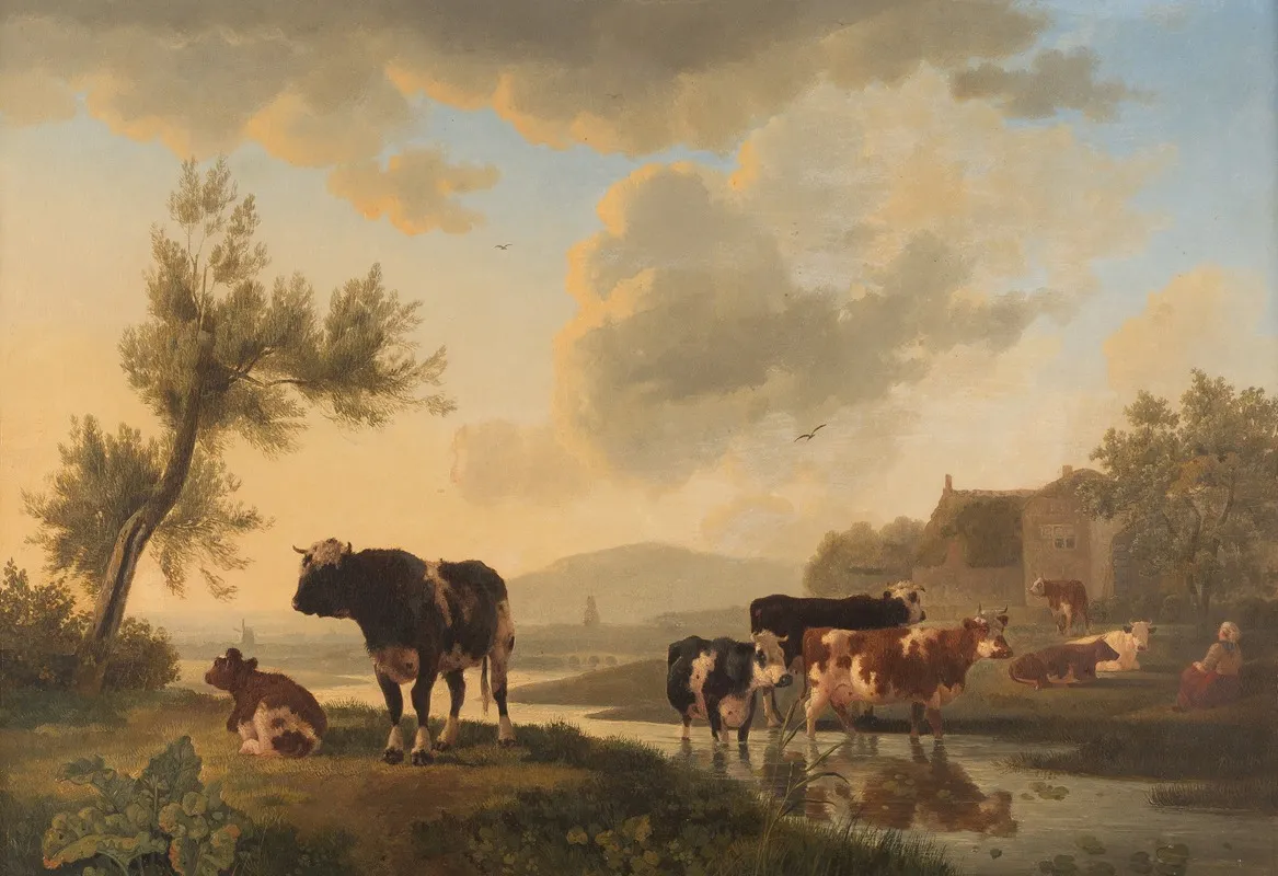Cows In Summer Landscape Wall Art by Leendert de Koningh - High-Resolution Digital Print