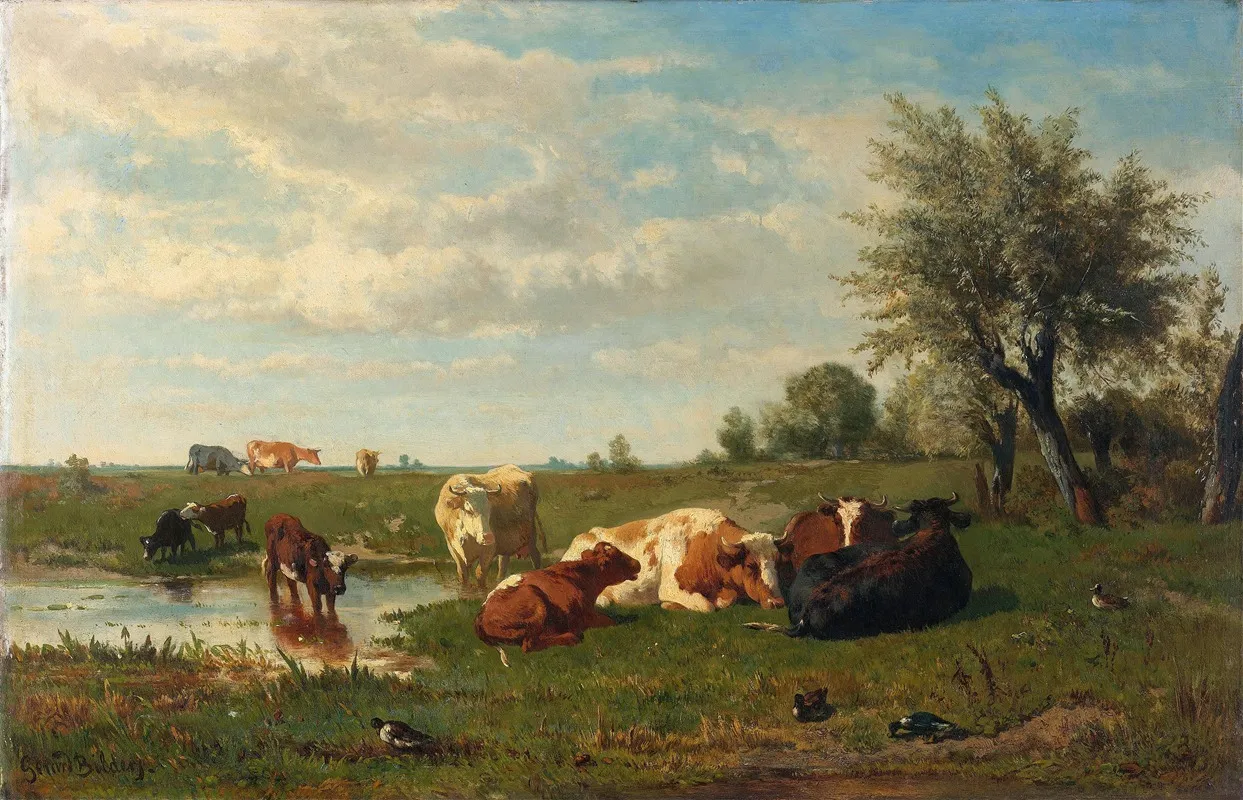Cows In The Meadow Wall Art by Gerard Bilders - High-Resolution Digital Print