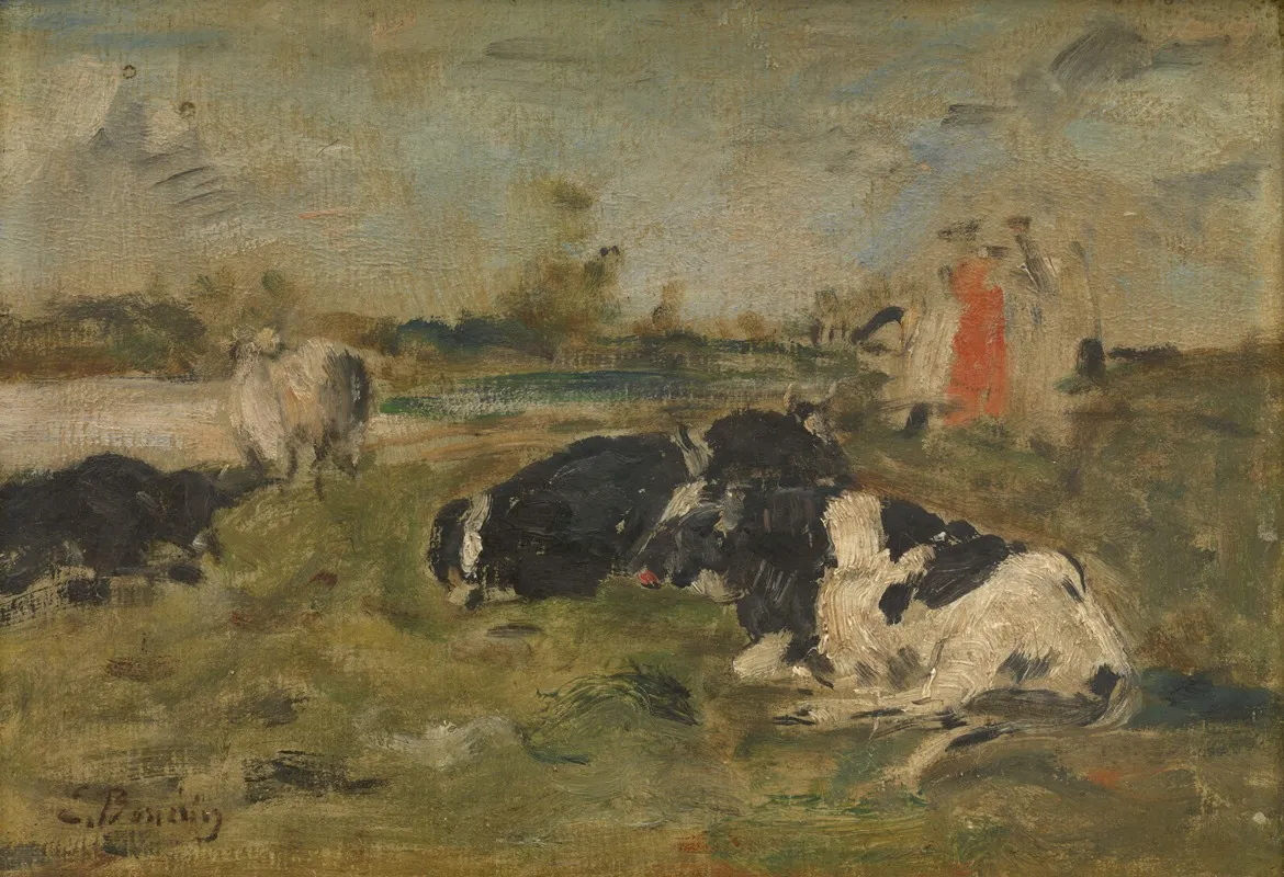 Cows On The Meadow Wall Art by Eugène Boudin - High-Resolution Digital Print