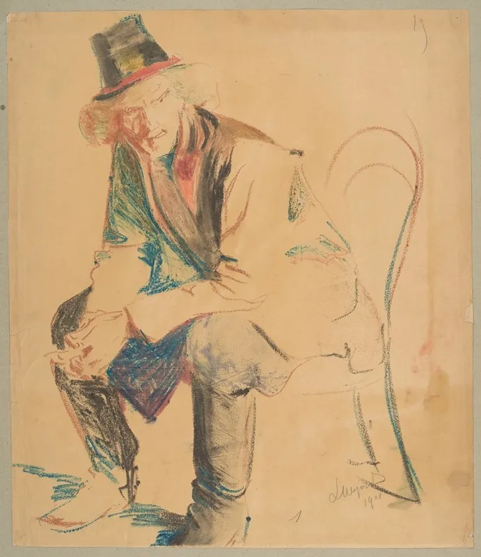 Cracow Peasant Sitting In A Chair