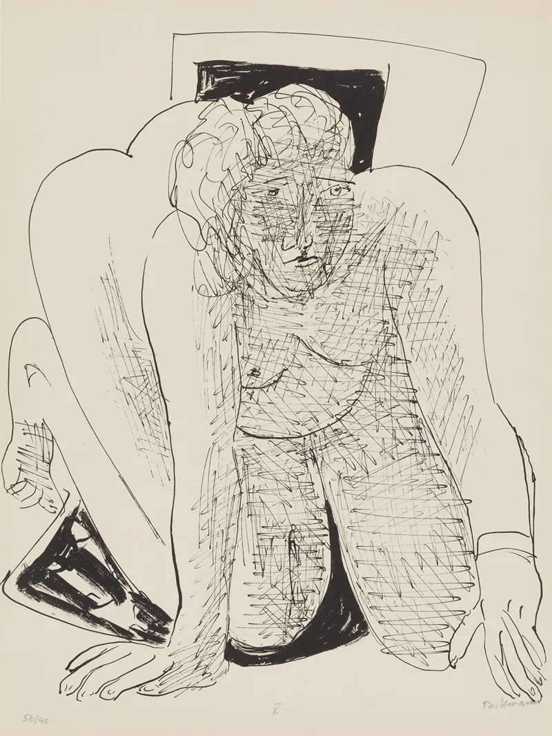 Crawling Woman Wall Art by Max Beckmann - High-Resolution Digital Print
