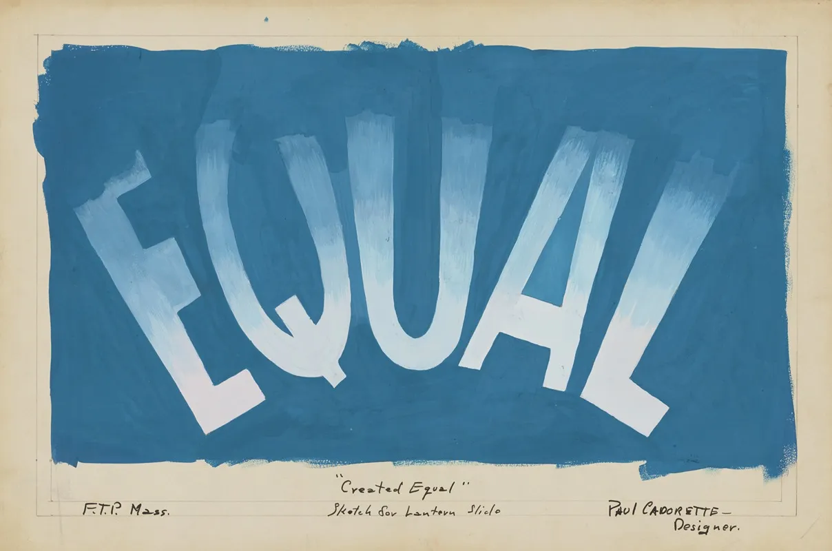 Created Equal Sketch No 14 Sketch For Lantern Slide Wall Art by Paul Cadorette - High-Resolution Digital Print