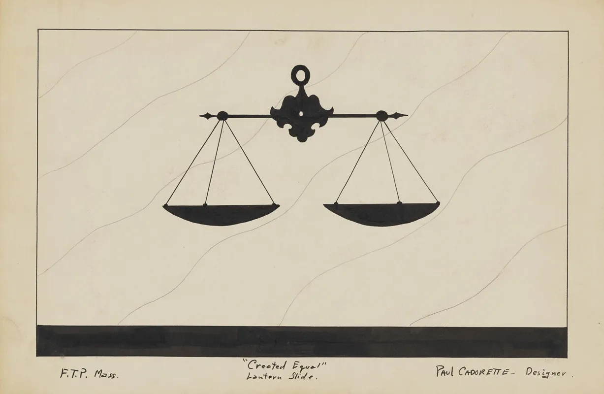 Created Equal Sketch No 3 Lantern Slide Bw Wall Art by Paul Cadorette - High-Resolution Digital Print