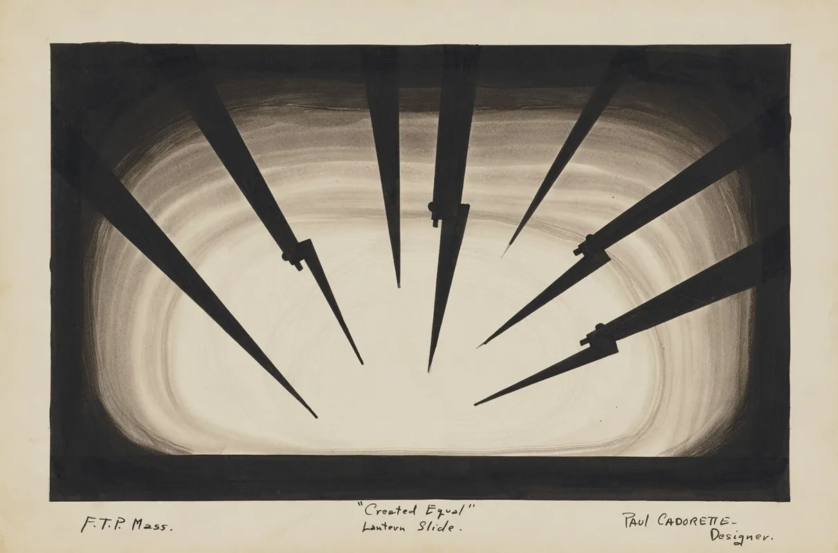 Created Equal Sketch No 6 Lantern Slide Bayonets Wall Art by Paul Cadorette - High-Resolution Digital Print