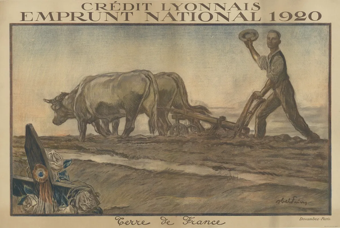 Credit Lyonnais Emprunt National 1920 Wall Art by Abel Faivre - High-Resolution Digital Print