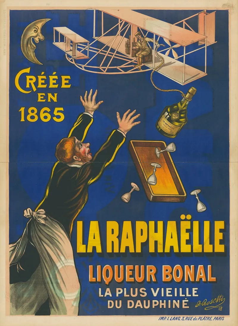 Creee En 1865 La Raphaelle Liqeur Bonal Wall Art by J. Rosetti - High-Resolution Digital Print