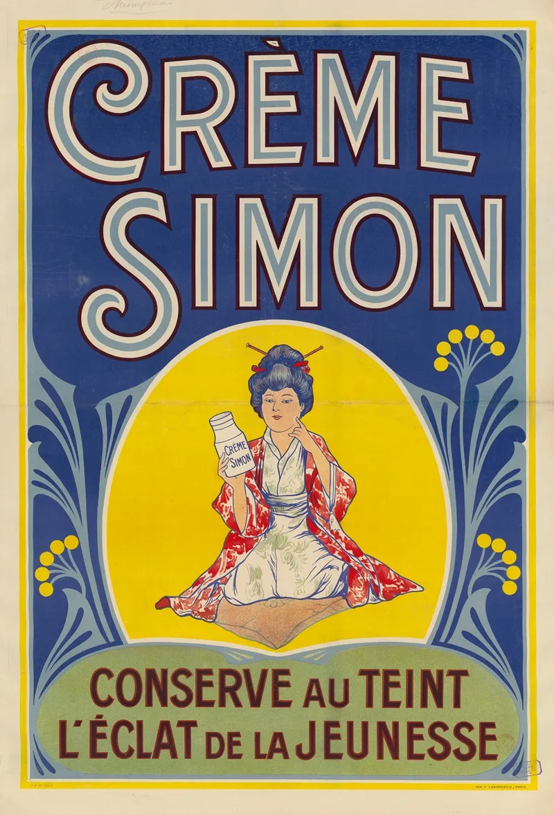 Creme Simon Conserve Au Teint Leclat De La Jeunesse Wall Art by Imp. F. Champenois - High-Resolution Digital Print