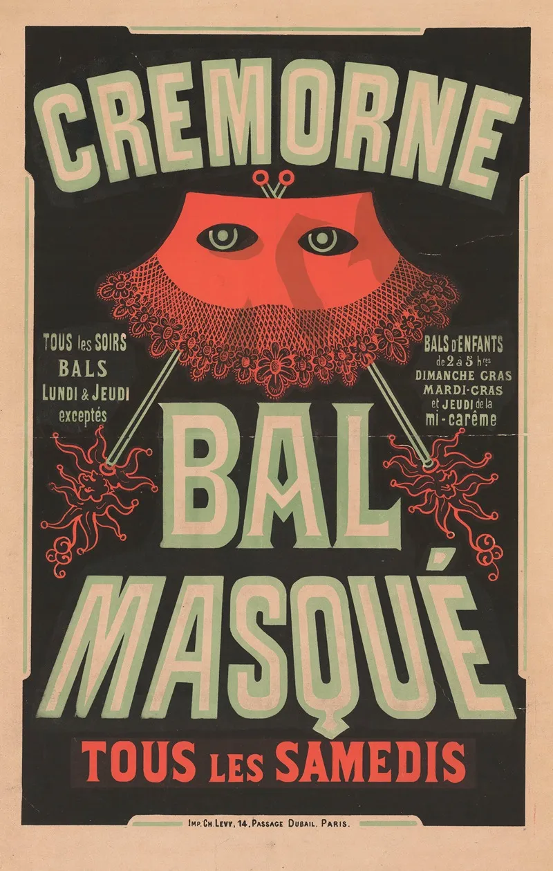 Cremorne Bal Masque Tous Les Samedis
