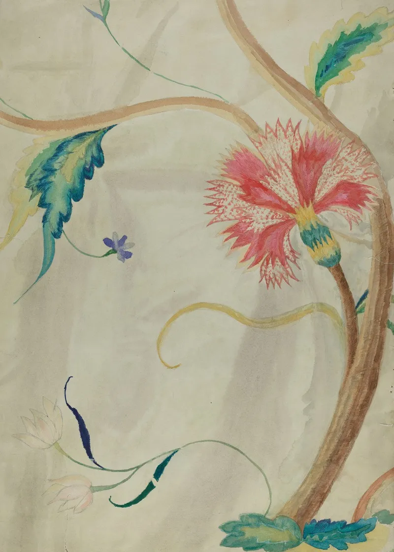 Crewel Embroidery 8 Wall Art by Helen D. Bashian - High-Resolution Digital Print