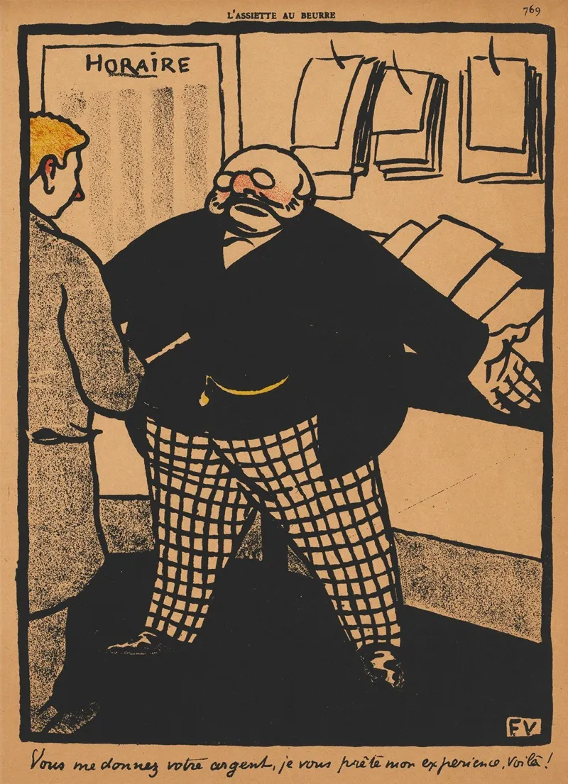 Crimes And Punishments You Give Me Your Money Wall Art by Félix Vallotton - High-Resolution Digital Print