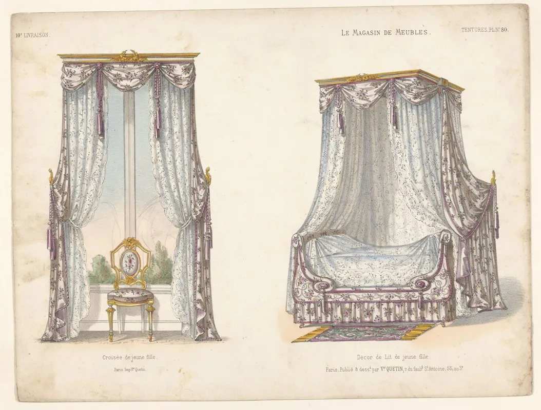 Croisee De Jeune Fille Decor De Lit De Jeune Fille Wall Art by Victor Léon Michel Quétin - High-Resolution Digital Print