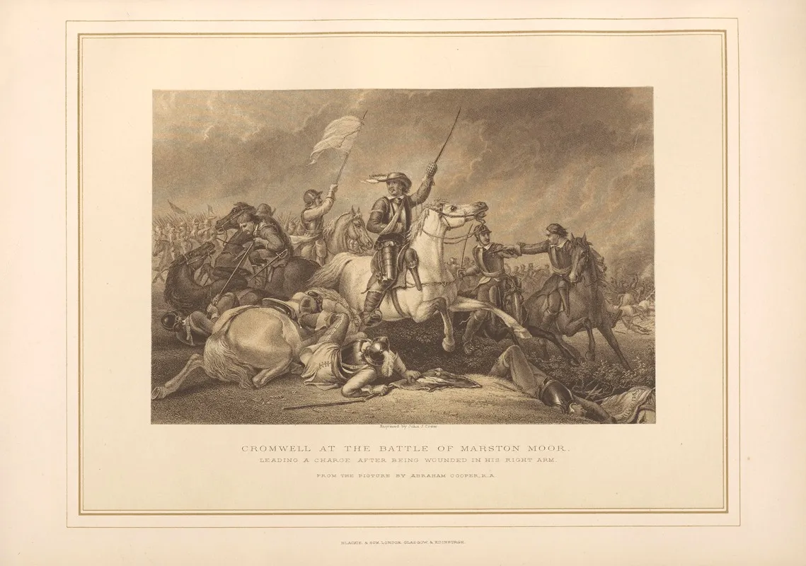 Cromwell At Battle Of Marston Moor Abraham Cooper Wall Art by Thomas Archer - High-Resolution Digital Print