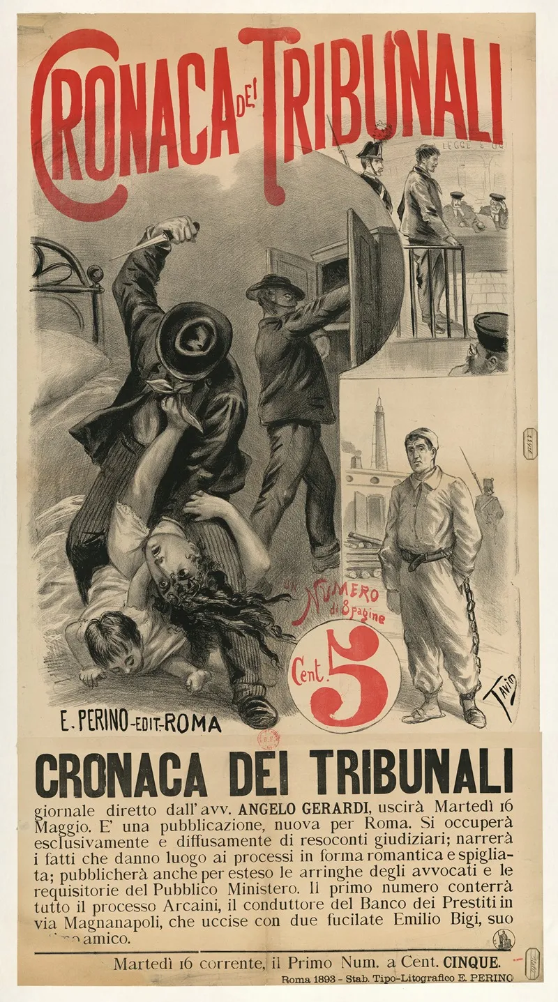 Cronaca Dei Tribunali Wall Art by Ottavio Rodella Tavio - High-Resolution Digital Print