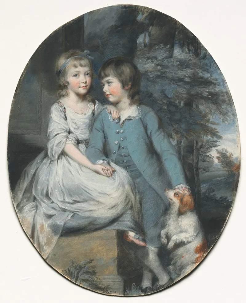 Cropley Ashley Cooper With His Sister Mary Anne Ashley Cooper Wall Art by Daniel Gardner - High-Resolution Digital Print
