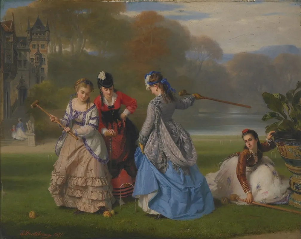 Croquet Players Wall Art by Charles Edouard Boutibonne - High-Resolution Digital Print