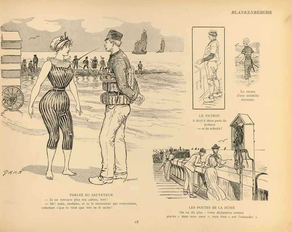 Croquis De Plage Pl 18 Wall Art by Mars (Maurice Bonvoisin) - High-Resolution Digital Print