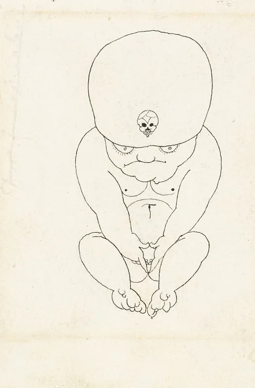 Crouching Midget Wall Art by Aubrey Vincent Beardsley - High-Resolution Digital Print