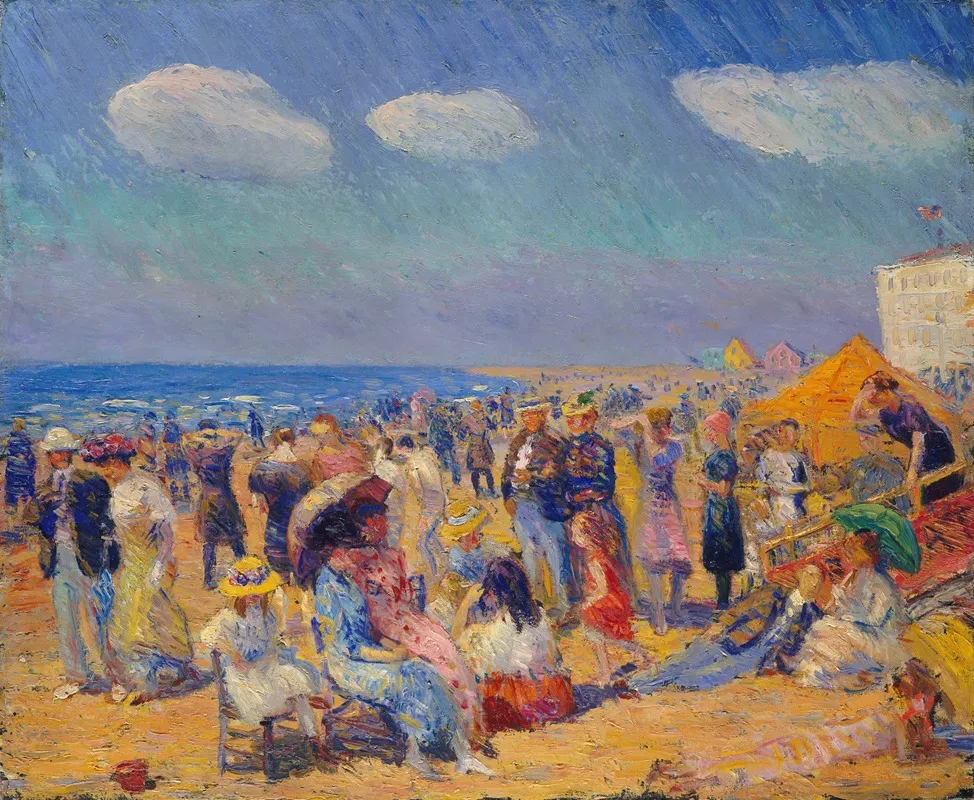 Crowd At The Seashore Wall Art by William James Glackens - High-Resolution Digital Print