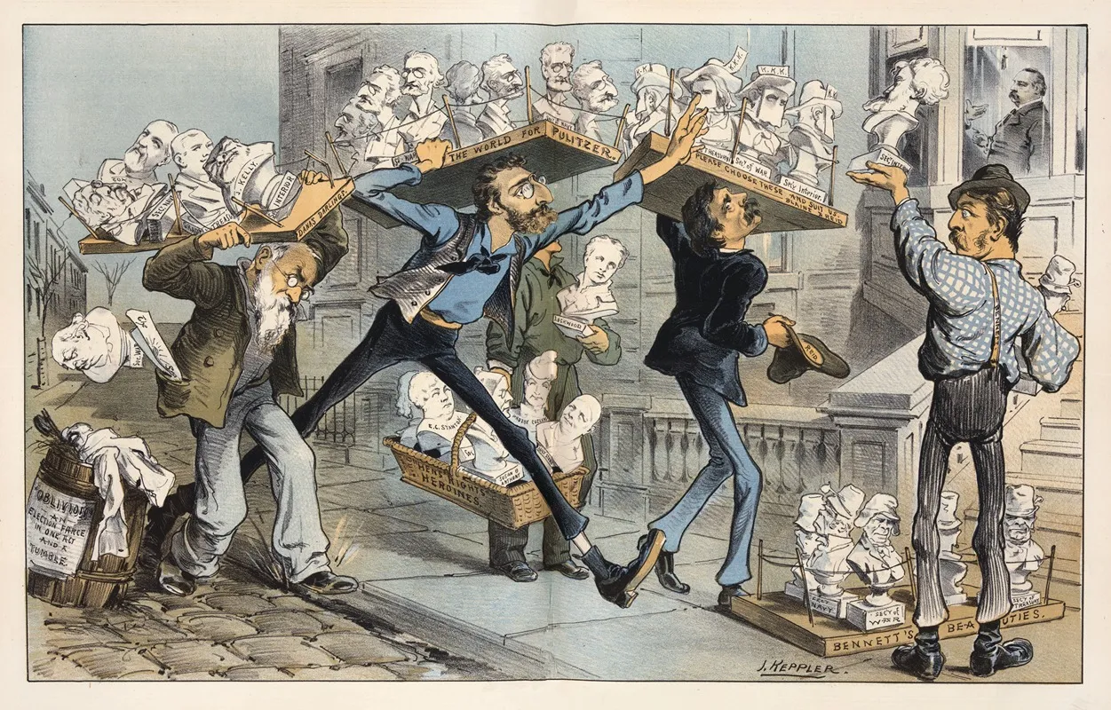 Crowding The Cabinet Making Business Wall Art by Joseph Ferdinand Keppler - High-Resolution Digital Print