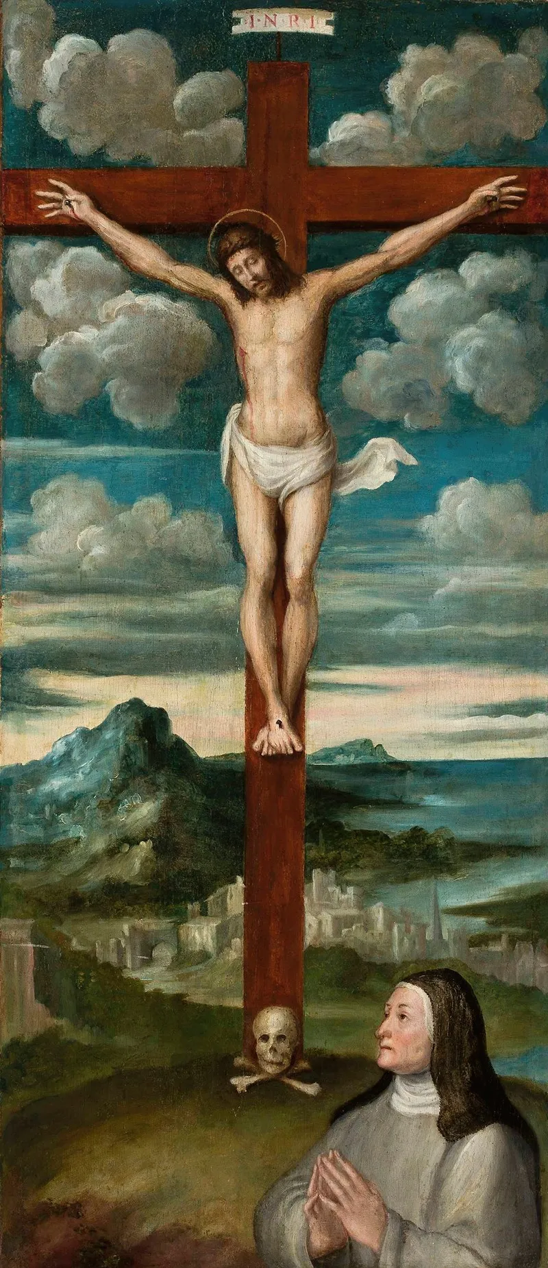 Crucifixion With The Bust Of A Praying Nun