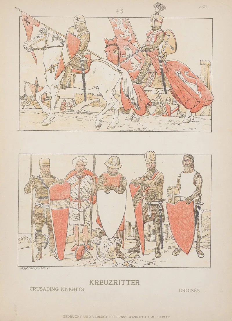 Crusading Knights Wall Art by Adolf Rosenberg - High-Resolution Digital Print