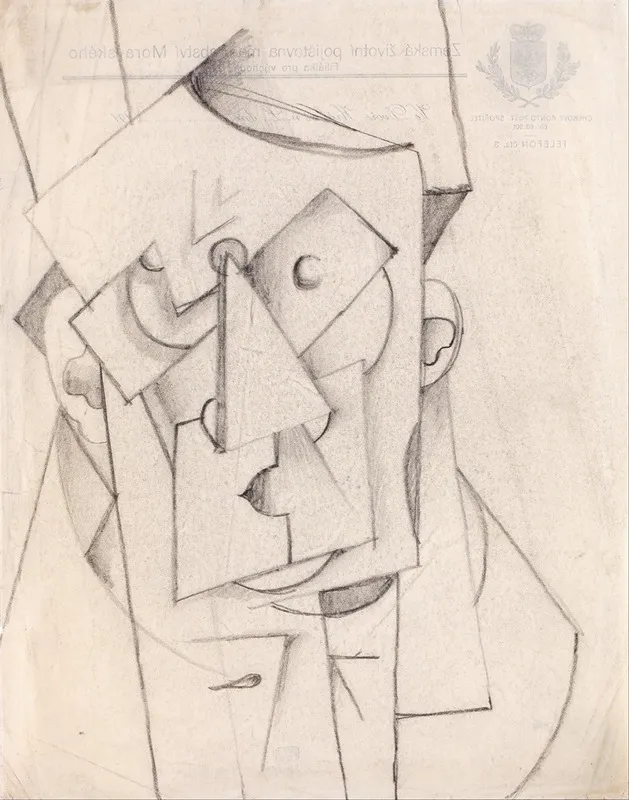 Cubist Composition The Head Wall Art by Otto Gutfreund - High-Resolution Digital Print