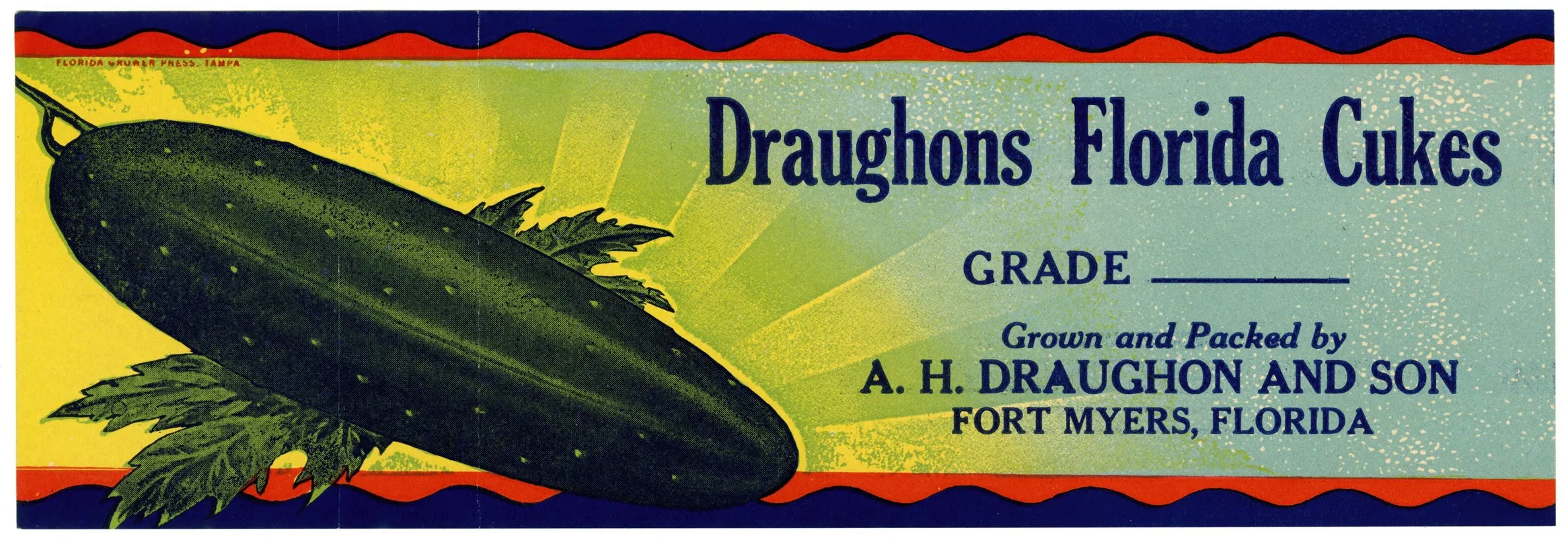 Cucumber Label For Draughons Florida Cuke
