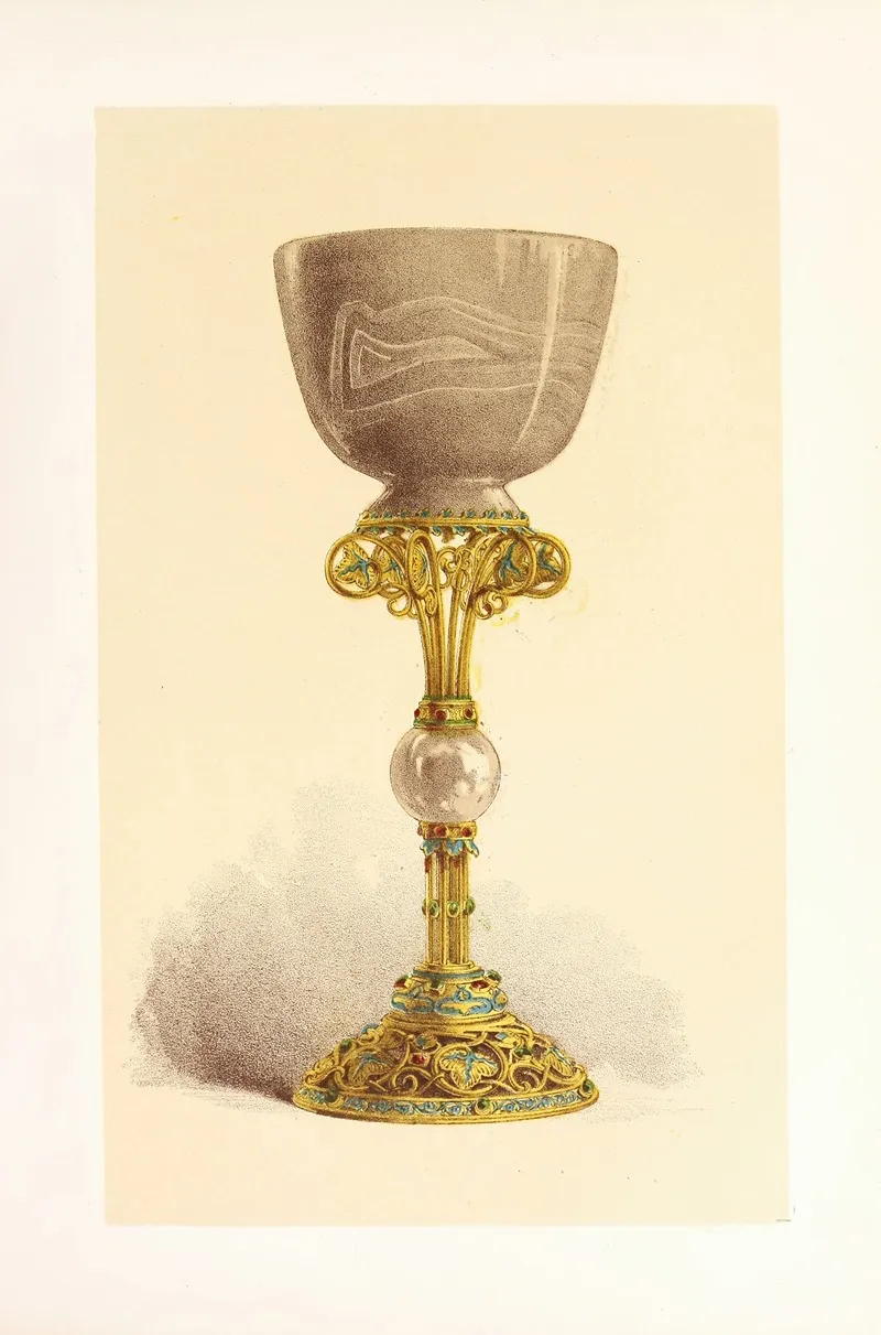 Cup Or Chalice In Oriental Onyx Mounted In Enamelled Gold Wall Art by John Charles Robinson - High-Resolution Digital Print