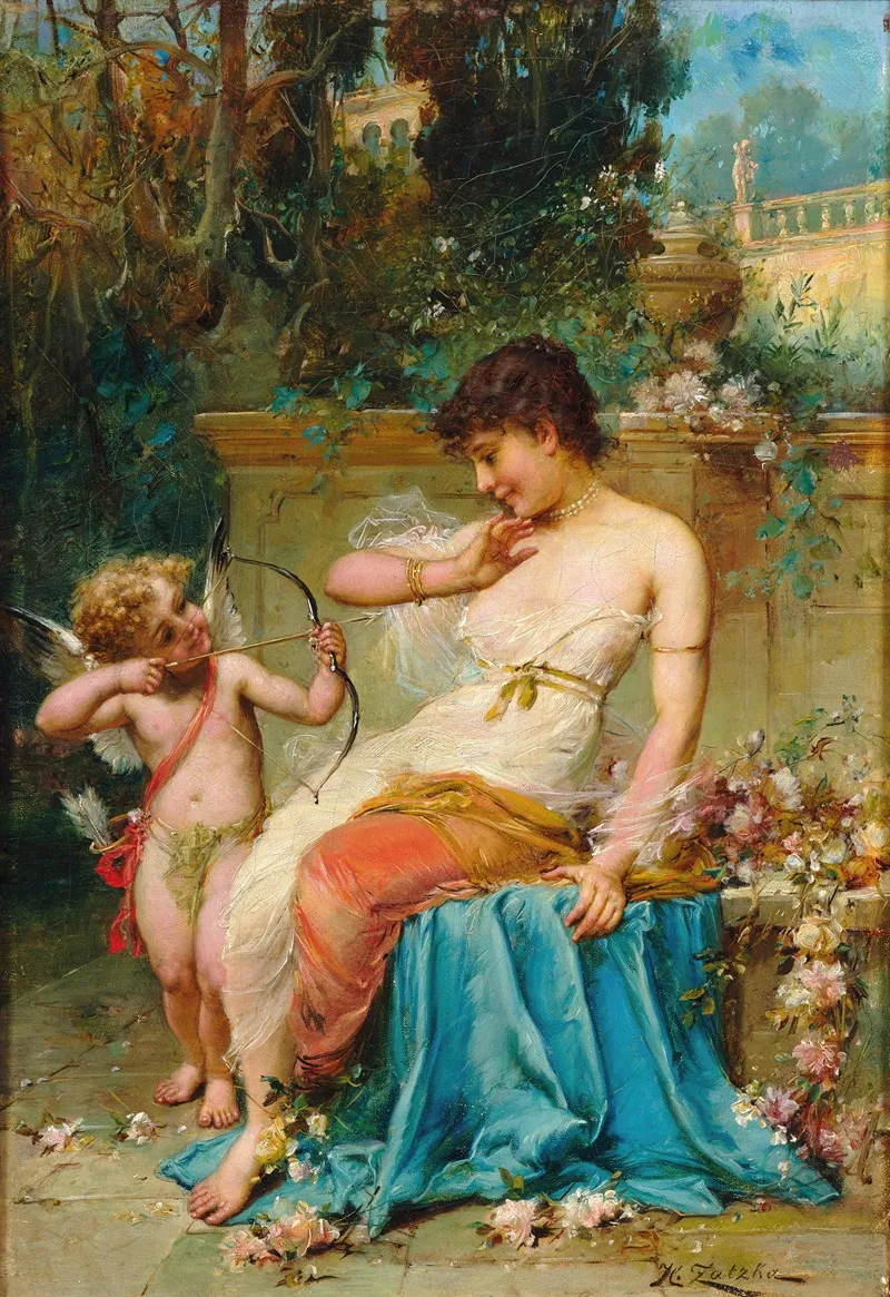 Cupid 6 Wall Art by Hans Zatzka - High-Resolution Digital Print