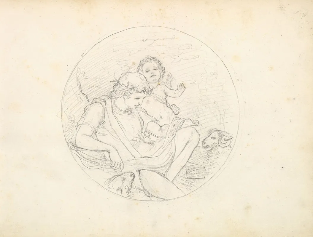 Cupid And A Shepherd Wall Art by Frederic Leighton - High-Resolution Digital Print